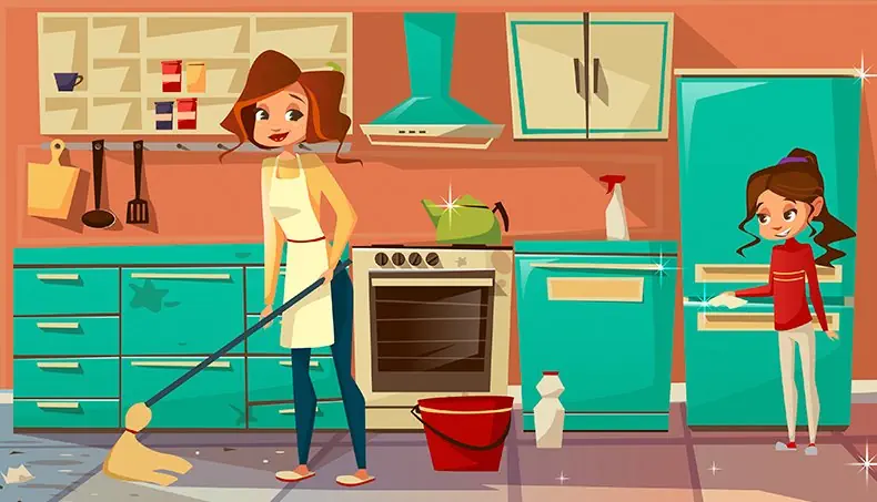 CLEANLINESS, CLEANING, DETERGENT, SPATULA, KITCHEN
