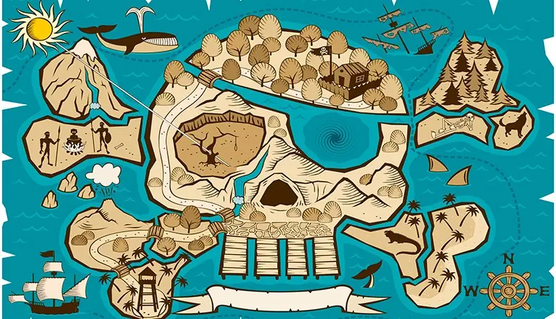 NORTH, WHALE, IGUANA, WOLF, SHIPWRECK
