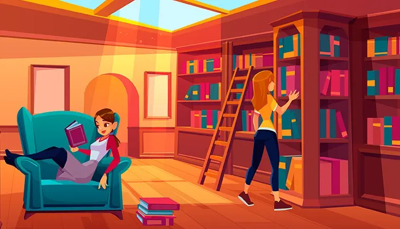 READING, BEAM, LIBRARY, LADDER, CASEBOOK