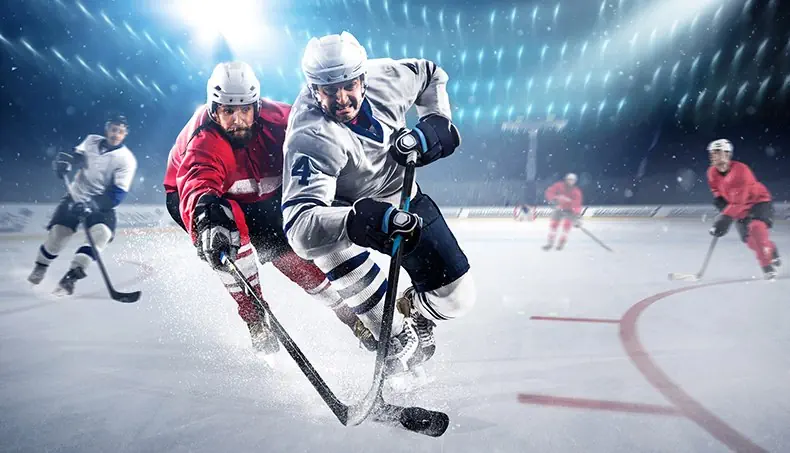 HOCKEY, GLACE, PATINOIRE, BÂTON DE HOCKEY, PATINS