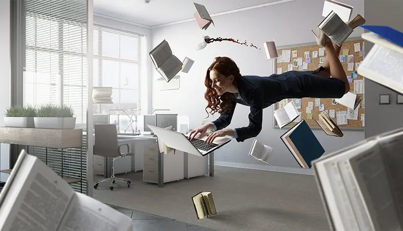 LEVITATION, COFFEE, OFFICE, BLINDS, PAGE