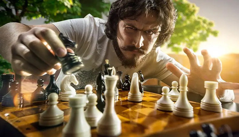 ÉCHECS, JOUEUR, JEU, ÉCHIQUIER, ÉCHECS