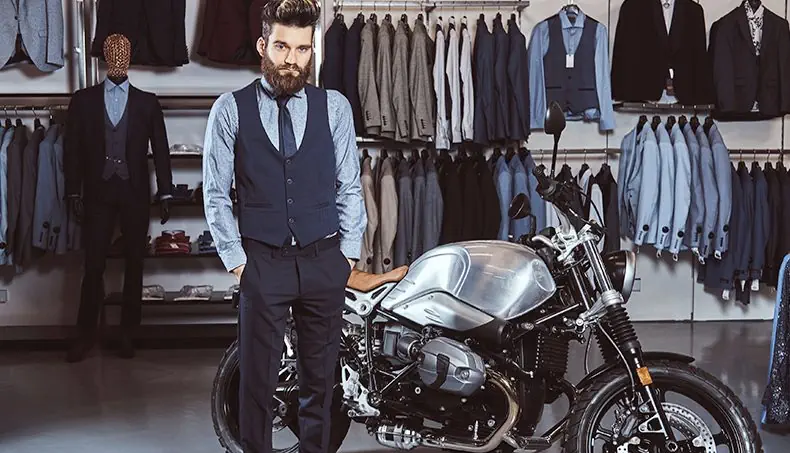 PANCIOTTO, BARBA, NEGOZIO, MANICHINO, MOTOCICLETTA