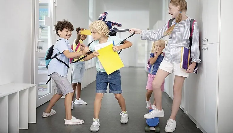 SKATEBOARD, SCHOOL, SCHOOLBOOK, SHORTS, BULLYING