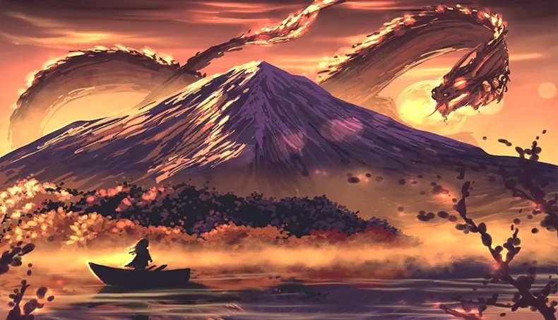 BOAT, MOUNTAIN, PEAK, DRAGON, TAIL