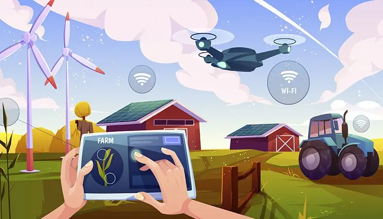 DRONE, TRATTORE, PANNELLO, INTERNET, PANNELLO