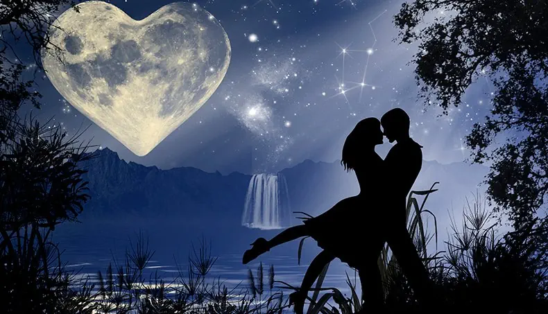 WATERFALL, HUG, MOON, CRATER, CONSTELLATION