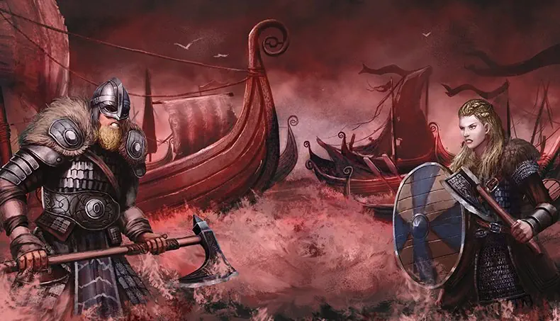 AXE, SHIELD, ARMOR, VIKING SHIP, WARRIOR