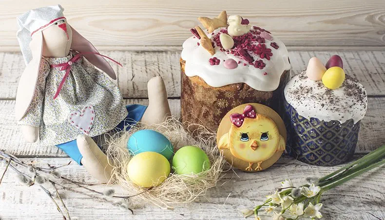 CHICK, EGGS, NEST, KULICH, COOKIE