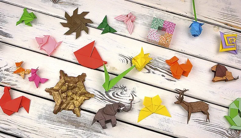 ORIGAMI, ROOSTER, ELEPHANT, DEER, LION