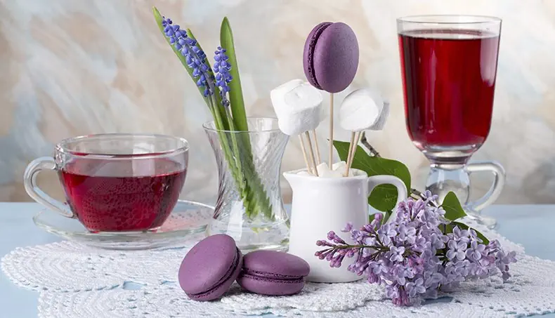 HYACINTH, MARSHMALLOW, MACARONS, SAUCER, LILAC
