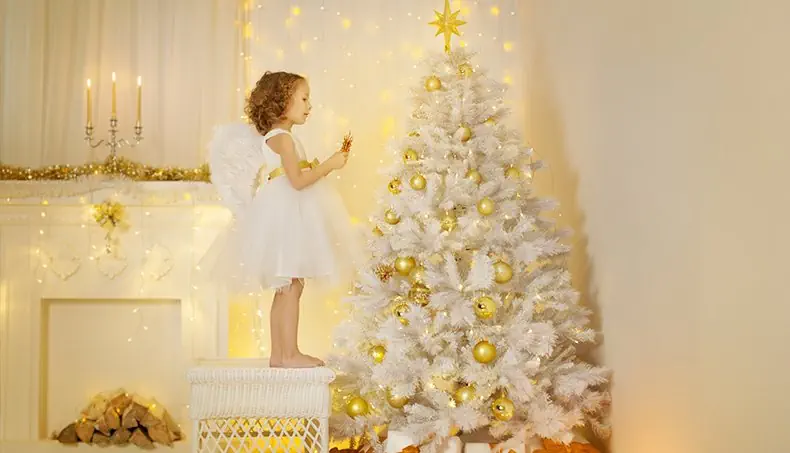 ANGEL, FIREWOOD, CANDELABRUM, STOOL, GOLDEN