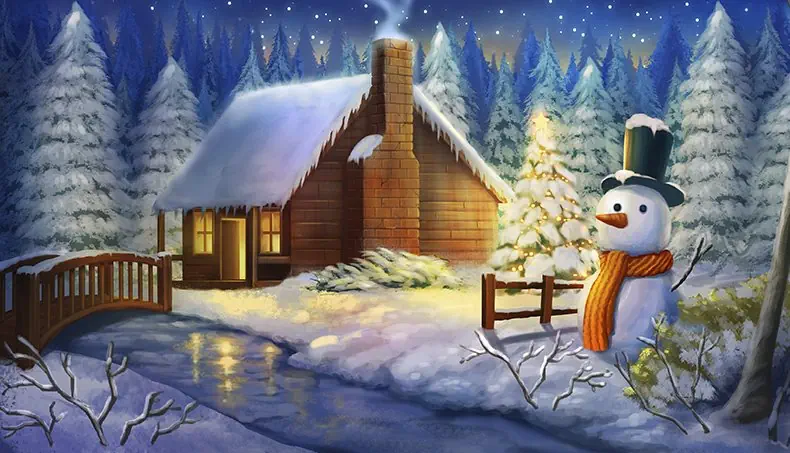 RIVIER, BRUG, SNEEUWPOP, SNEEUW, HUIS