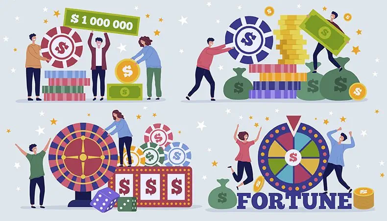 CHANCE, ROULETTE, PIÈCES, MILLION, JETONS