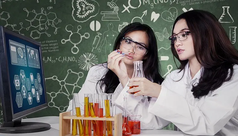 CHIMIE, LABORATOIRE, EXPÉRIENCE, TUBE À ESSAI, PIPETTE
