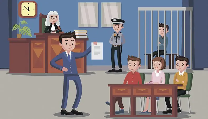 JUDGE, PRISONER, COURTROOM, DEFENDANT, OFFICER