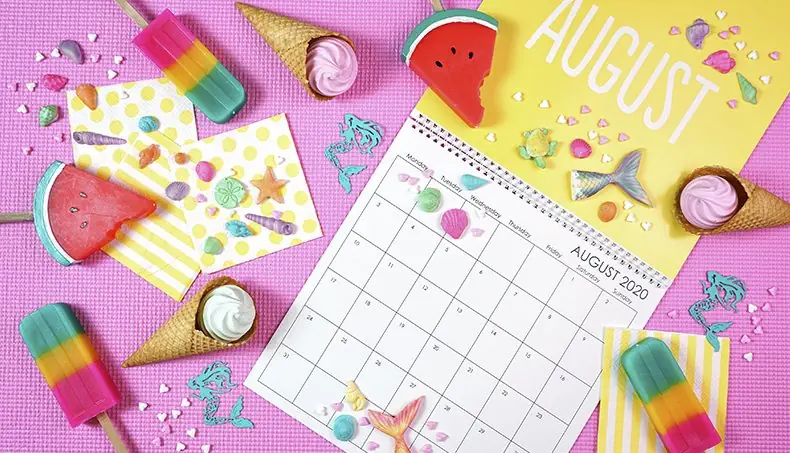 MERMAID, WATERMELON, ICE CREAM CONE, DATE, MONTH