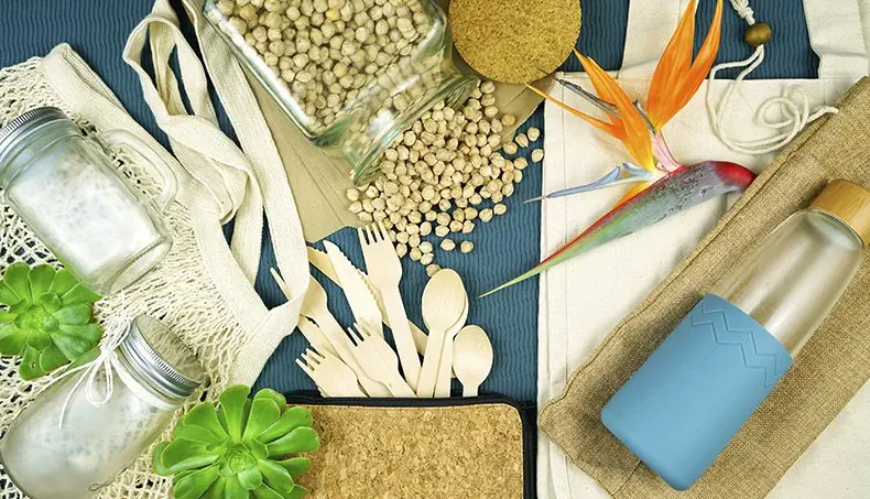 STRING BAG, CHICKPEAS, CORK, GLASS JAR, POUCH