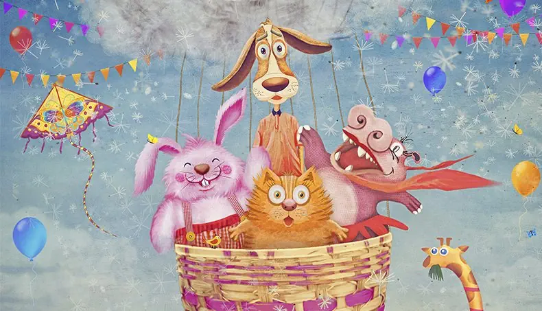 HIPPO, HARE, DOG, CAT, BASKET