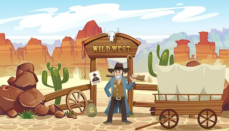SHERIFF, CACTUS, WILD WEST, WHEEL, BAG