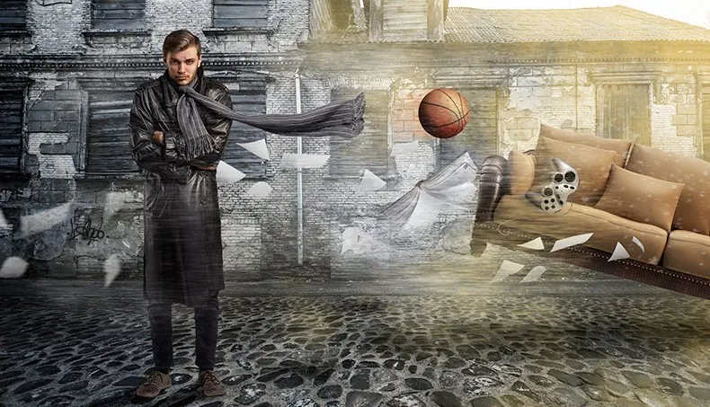 WIND, GRAFFITI, COLD, SCARF, BALL