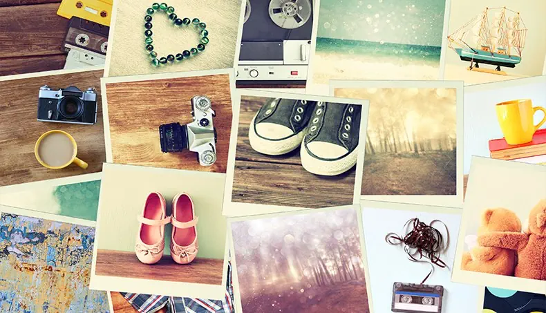 PHOTOGRAPHIE, COLLAGE, ESPADRILLES, CHAUSSON DE BALLET, CASSETTE