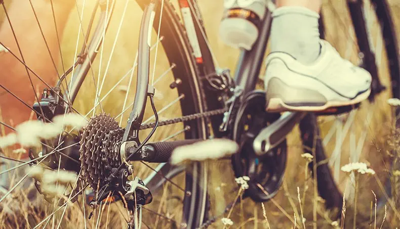 BICYCLETTE, RAYON, VALVE, ROUE, PÉDALE