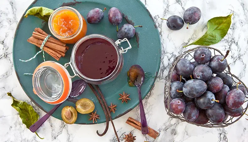 PRUNE, CONFITURE, VANILLE, BOCAL, COUVERCLE