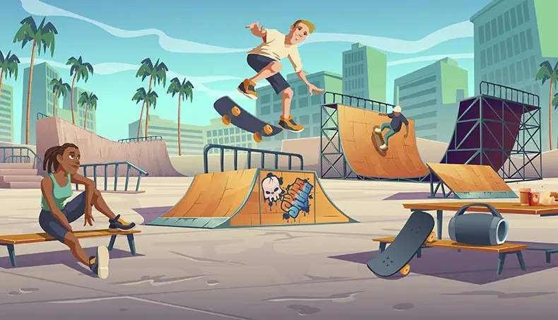 HALFPIPE, GRAFFITI, SKATEBOARD, SKATEBOARDER, BANK
