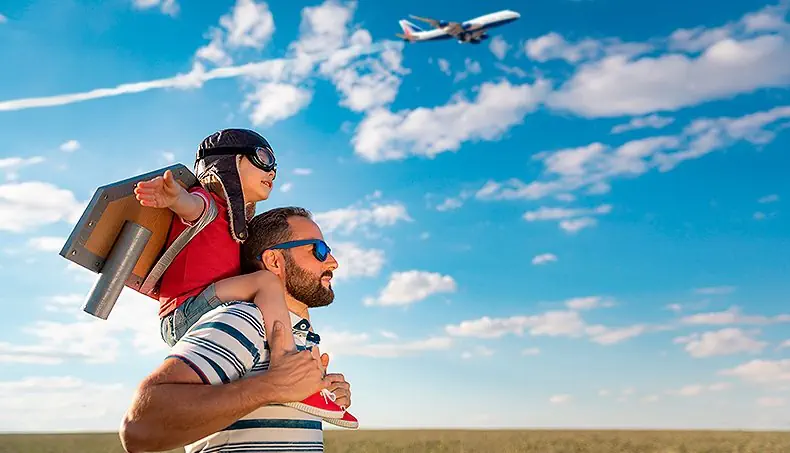 IMAGINATION, AVION, FILS, PÈRE, PILOTE
