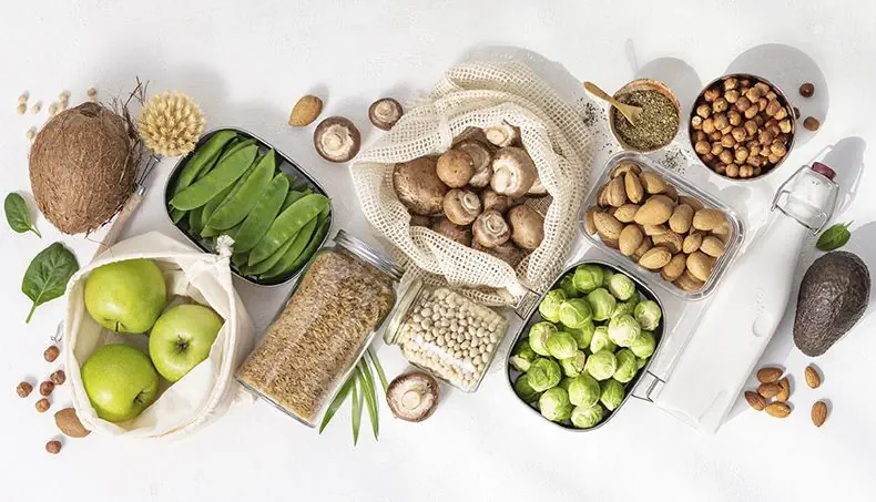 COCONUT, PEAS, BRUSSELS SPROUTS, APPLE, MUSHROOMS