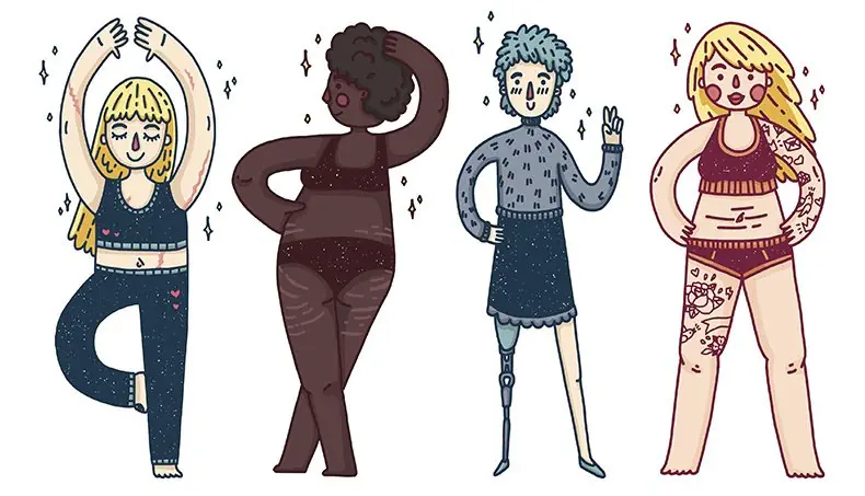 BODY POSITIVITY, STRETCH MARKS, PROSTHESIS, TATTOO, POSE