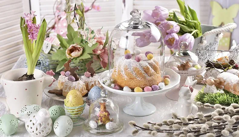 PÂQUES, JACINTHE, ŒUF, PÂTISSERIE, LAPIN
