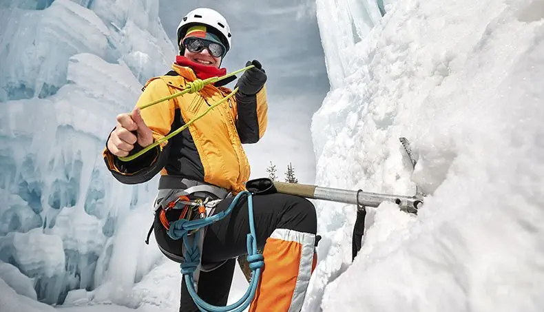 PIOLET, CORDE, CASQUE, NEIGE, GLACE