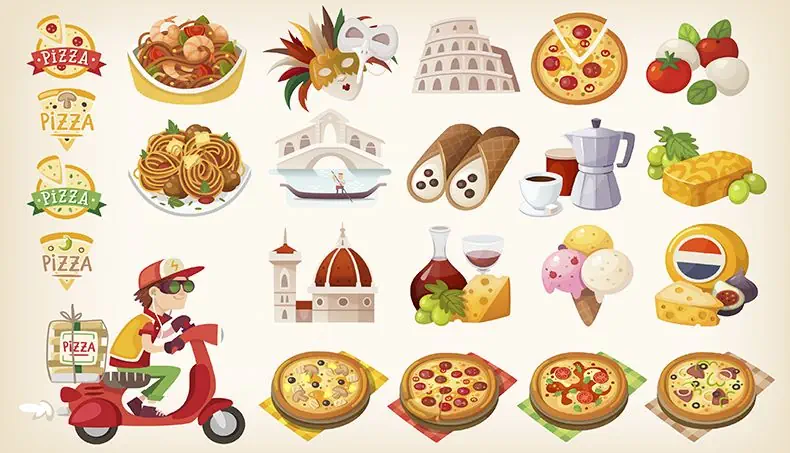 COLISÉE, PIZZA, MOZZARELLA, VENISE, 