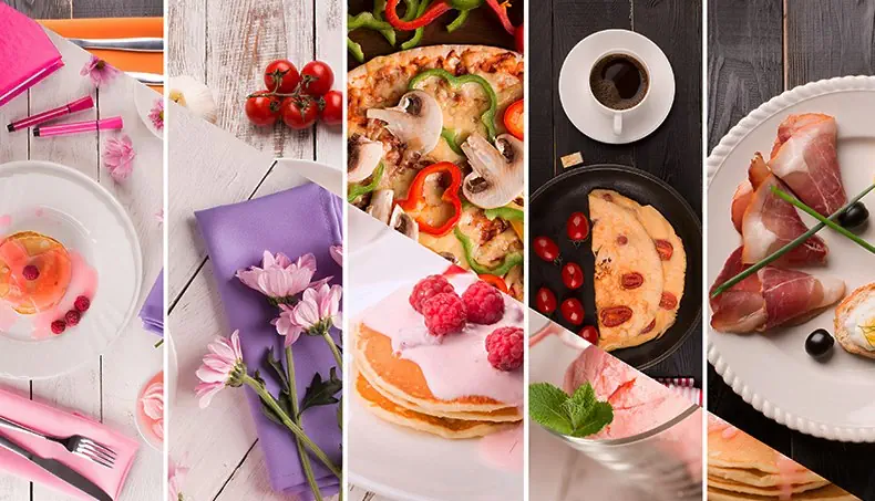 OMELETTE, CRÊPES, CHRYSANTHÈME, JAMBON, PIZZA