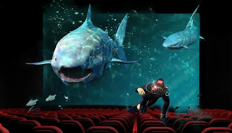 CINÉMA, REQUIN, SIÈGE, PLONGEUR, MÂCHOIRES