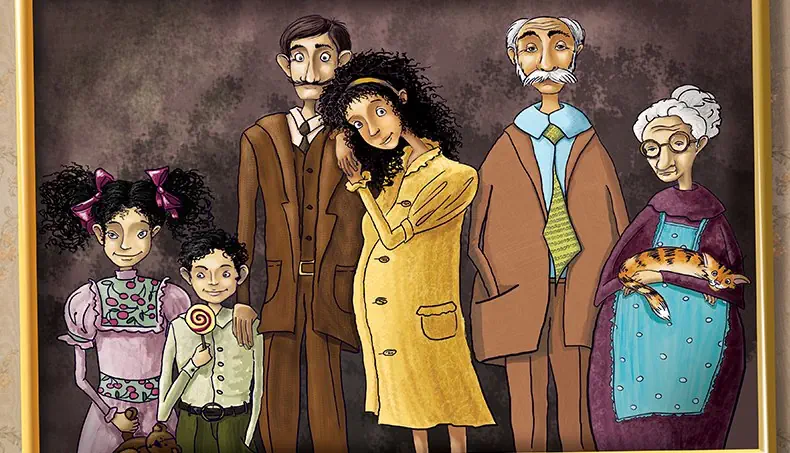 FAMILLE, FILLE, FILS, GRAND-PÈRE, GRAND-MÈRE