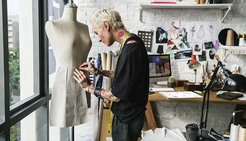 BAISER, CONCEPTEUR, ATELIER, MANNEQUIN, CACTUS