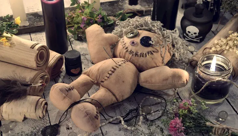FLAMME, CRÂNE, VAUDOU, COUTURE, POUPÉE