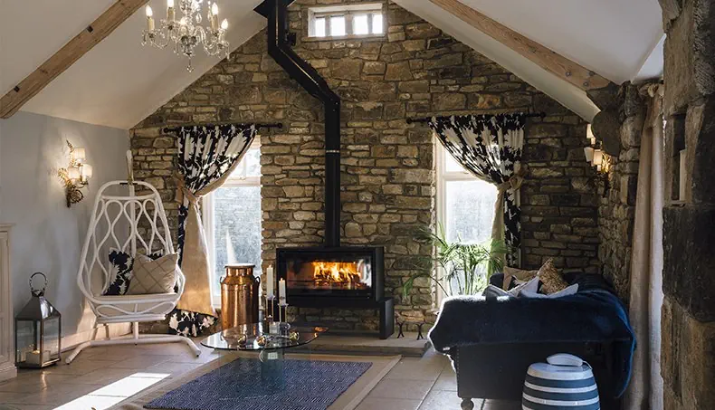 LIVING ROOM, INTERIOR, ARMCHAIR, COZY, FIREPLACE