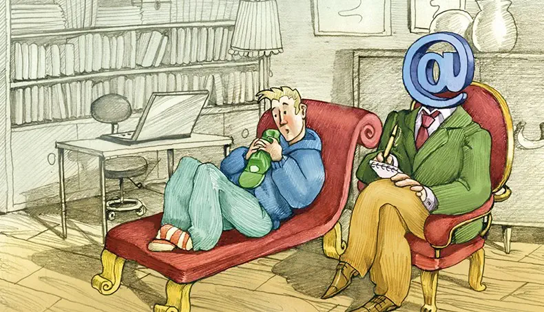 PSYCHOLOGIST, COUCH, PATIENT, SESSION, AT SIGN