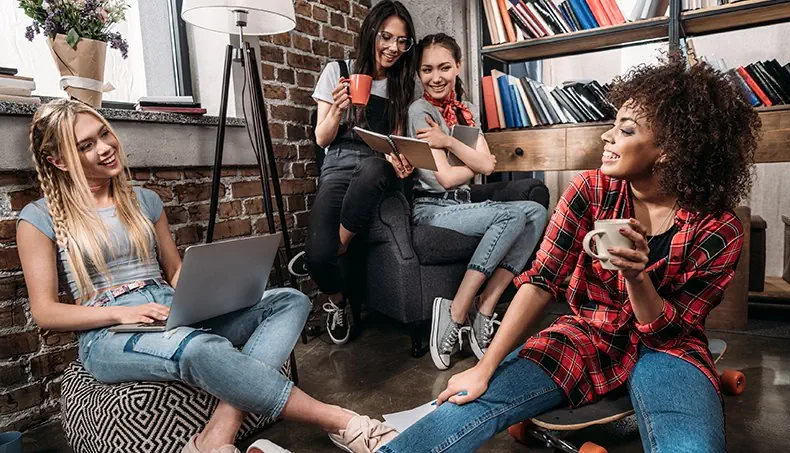 OTTOMAN, PLAIT, LAPTOP, SHIRT, JEANS