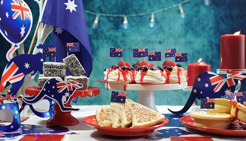 AUSTRALIA, KANGAROO, FLAG, STAR, DESSERT