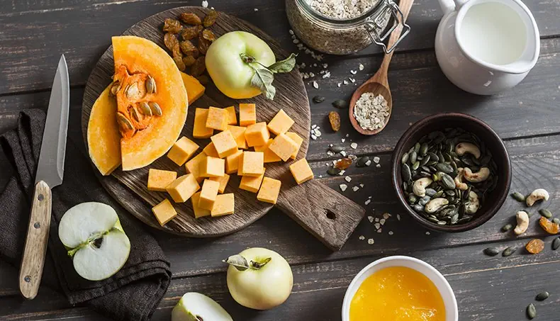 CUBITOS, CORAZÓN, CUCHILLO, MANZANA, AVENA