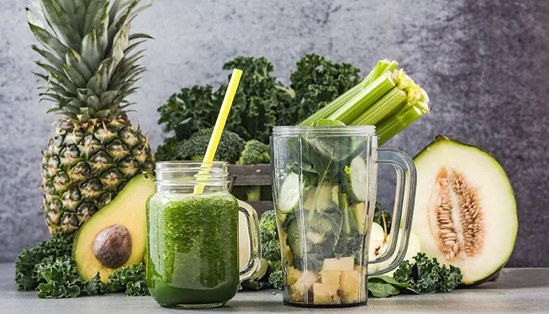 KALE, PINEAPPLE, STRAW, MELON, CELERY