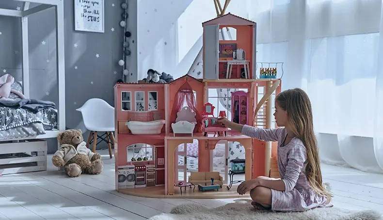 KITCHEN, BATHROOM, LIVING ROOM, GIRL, DOLLHOUSE