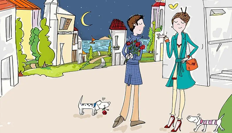 ADMIRATEUR, RENDEZ-VOUS, MANTEAU, AMOUR, LUNE