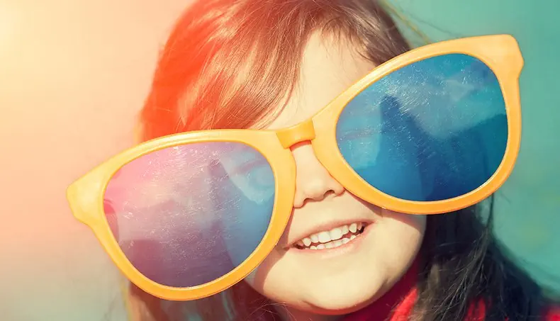 LUNETTES, ENFANT, HEUREUX, SOURIRE, DENTS