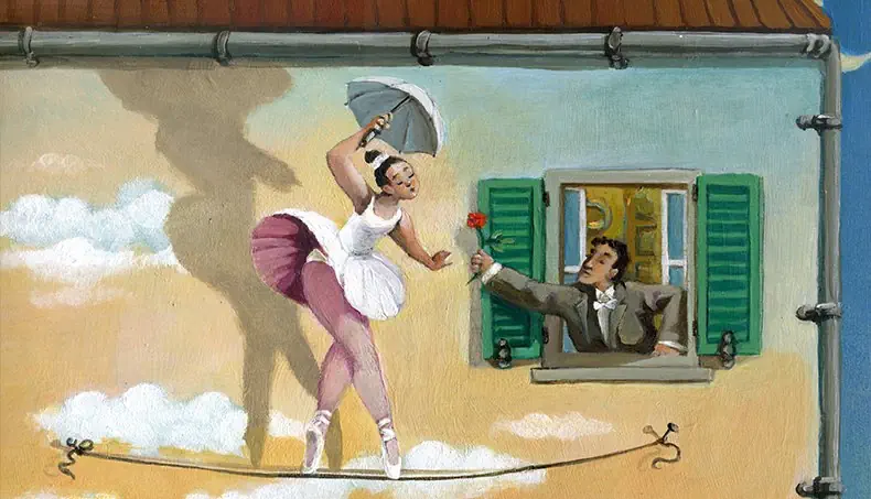 FLEUR, CORDE, PARAPLUIE, ADMIRATEUR, BALLERINE